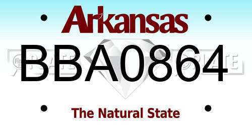 BBA0864 Arkansas License Plate
