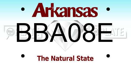 BBA08E Arkansas License Plate
