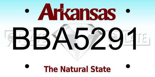 BBA5291 Arkansas License Plate