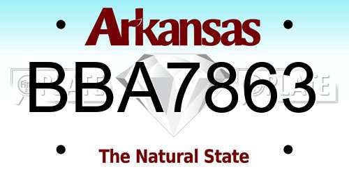 BBA7863 Arkansas License Plate