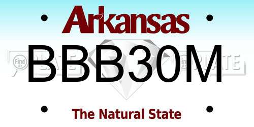 BBB30M Arkansas License Plate