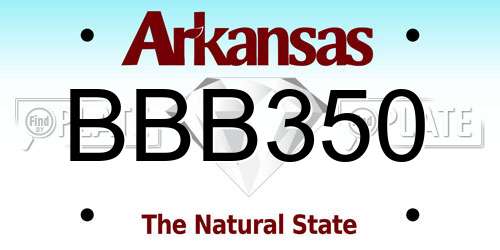 BBB350 Arkansas License Plate