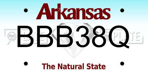 BBB38Q Arkansas License Plate