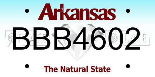 BBB4602 Arkansas License Plate