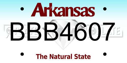 BBB4607 Arkansas License Plate