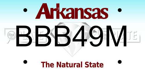 BBB49M Arkansas License Plate