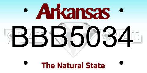 BBB5034 Arkansas License Plate
