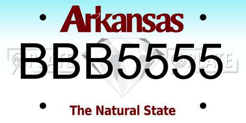 BBB5555 Arkansas License Plate