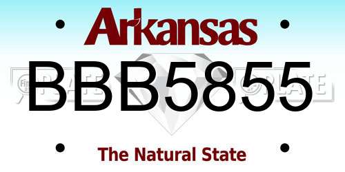 BBB5855 Arkansas License Plate