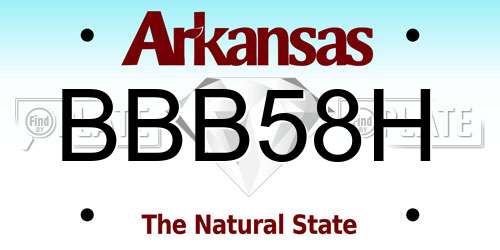 BBB58H Arkansas License Plate