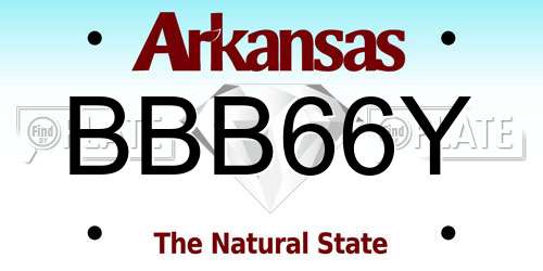BBB66Y Arkansas License Plate