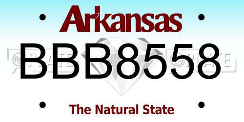 BBB8558 Arkansas License Plate