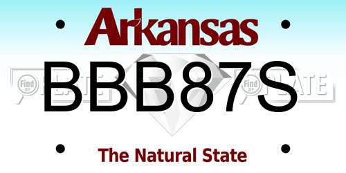 BBB87S Arkansas License Plate