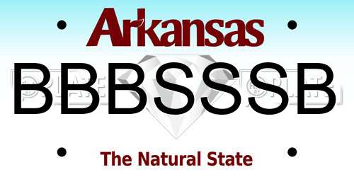 BBBSSSB Arkansas License Plate