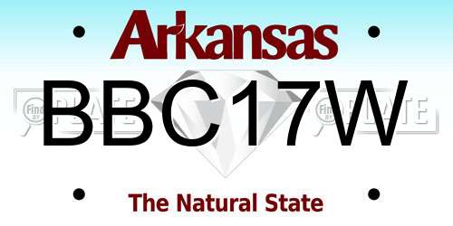 BBC17W Arkansas License Plate