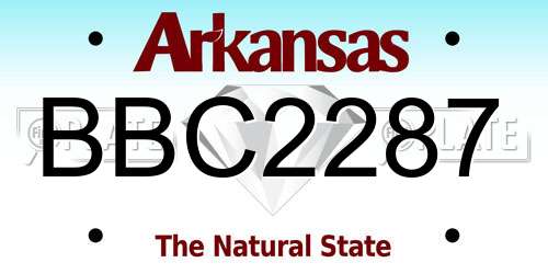 BBC2287 Arkansas License Plate
