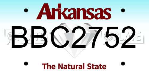 BBC2752 Arkansas License Plate