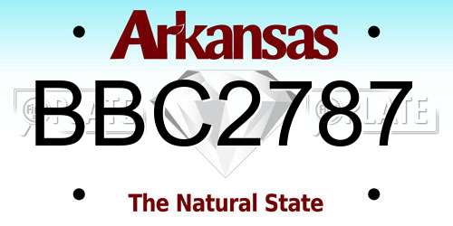 BBC2787 Arkansas License Plate
