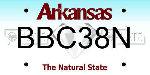 BBC38N Arkansas License Plate
