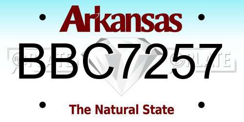 BBC7257 Arkansas License Plate