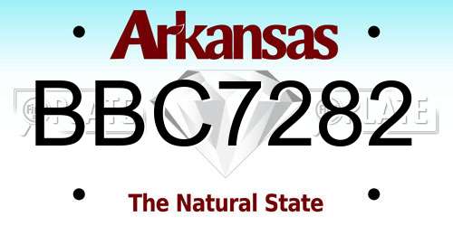 BBC7282 Arkansas License Plate