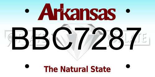BBC7287 Arkansas License Plate