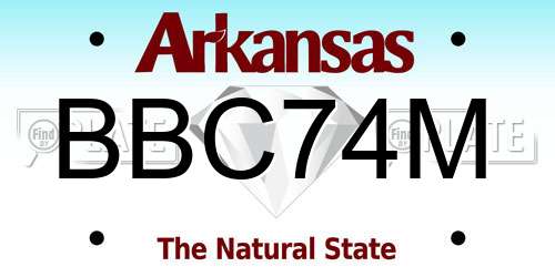 BBC74M Arkansas License Plate