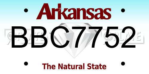 BBC7752 Arkansas License Plate