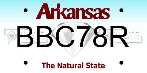 BBC78R Arkansas License Plate