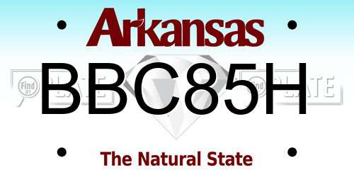 BBC85H Arkansas License Plate