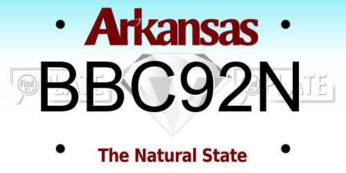 BBC92N Arkansas License Plate