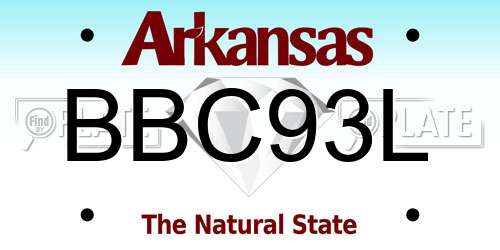 BBC93L Arkansas License Plate