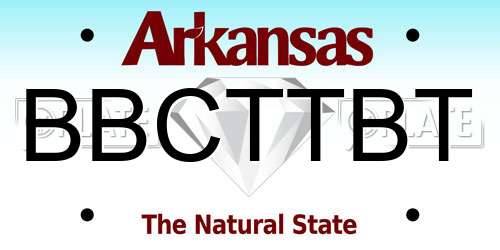 BBCTTBT Arkansas License Plate