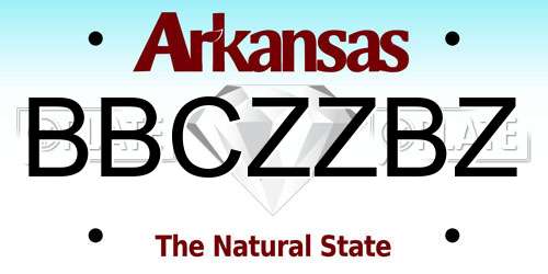 BBCZZBZ Arkansas License Plate