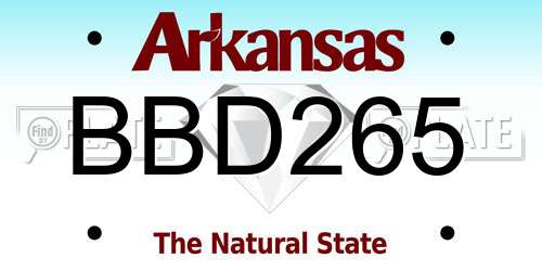BBD265 Arkansas License Plate