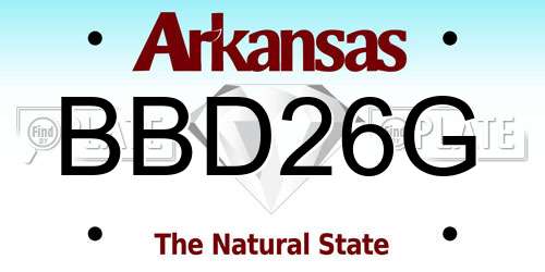 BBD26G Arkansas License Plate