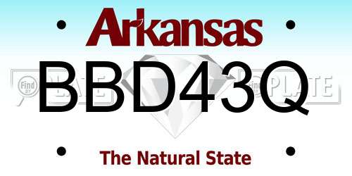 BBD43Q Arkansas License Plate