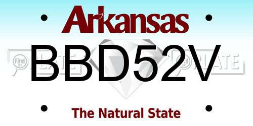 BBD52V Arkansas License Plate