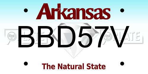 BBD57V Arkansas License Plate