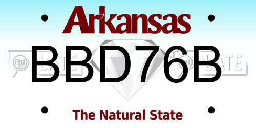BBD76B Arkansas License Plate