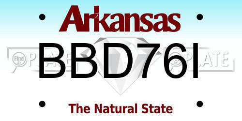 BBD76I Arkansas License Plate