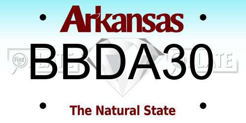 BBDA30 Arkansas License Plate