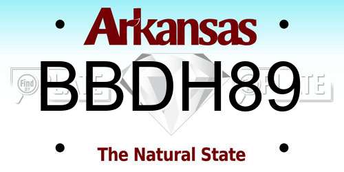 BBDH89 Arkansas License Plate