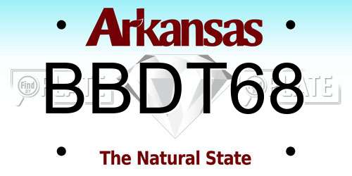 BBDT68 Arkansas License Plate