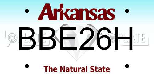 BBE26H Arkansas License Plate