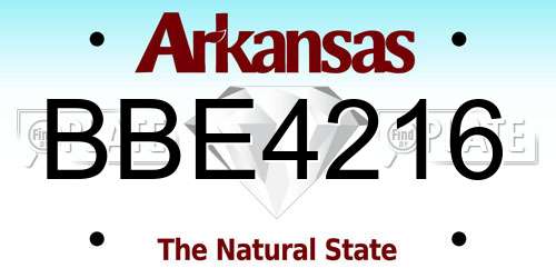 BBE4216 Arkansas License Plate
