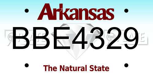 BBE4329 Arkansas License Plate