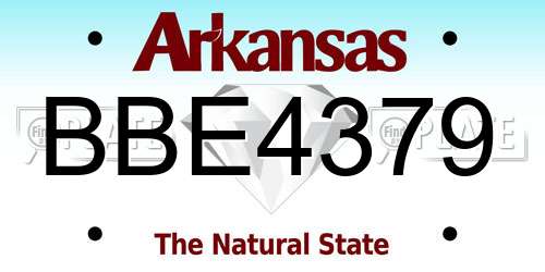 BBE4379 Arkansas License Plate