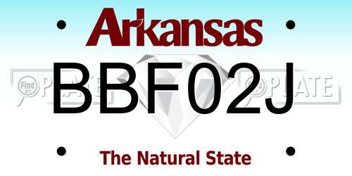 BBF02J Arkansas License Plate