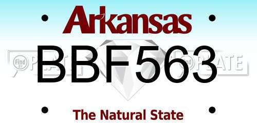 BBF563 Arkansas License Plate